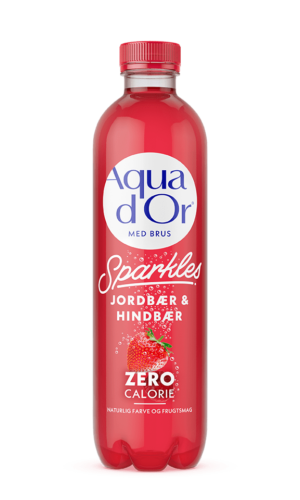 AQUADOR Sparkles Naturligt Mineralvand med Blid Brus, Jordbær & Hindbær.